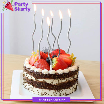 Twisty Birthday Candles Set of 6, Metallic Color Curly Candles For Birthday, Wedding, Anniversary and Event Decoration